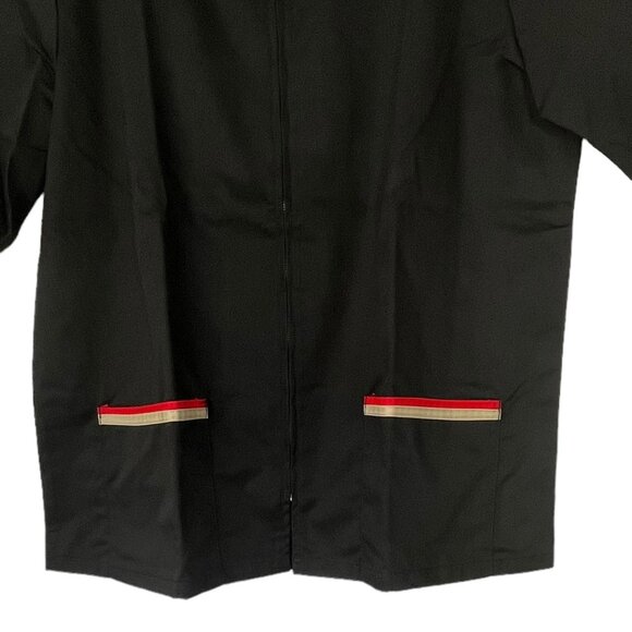 Fashion Seal Superior Uniform Zip Shirt Black Red Medical Foodservice Sz XL New - Picture 6 of 9